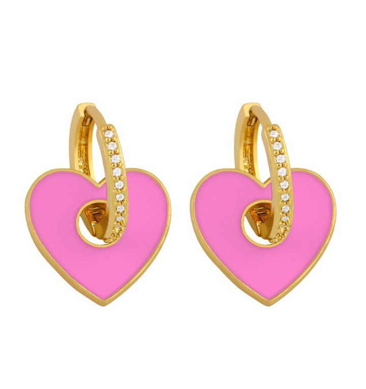 Pink Small Neon Heart Earring