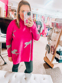 The Chase Sweater: Hot Pink