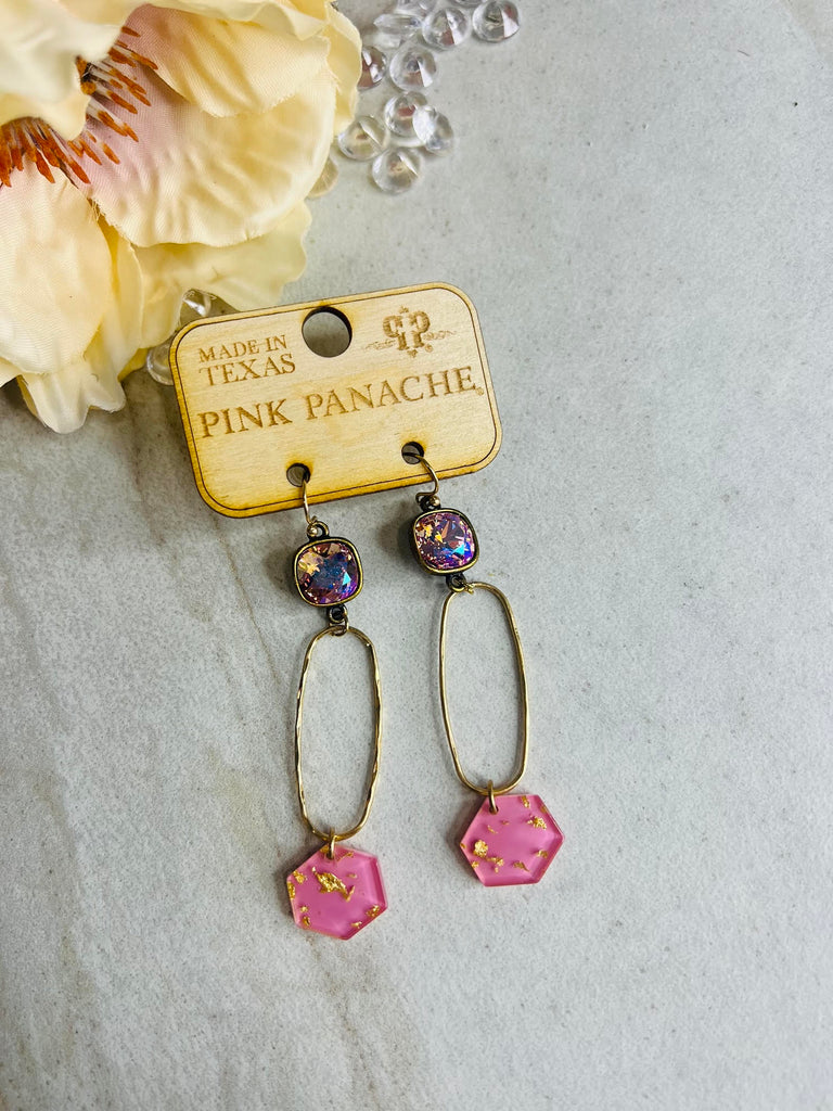 Pink Gold Rush Dangle Earrings