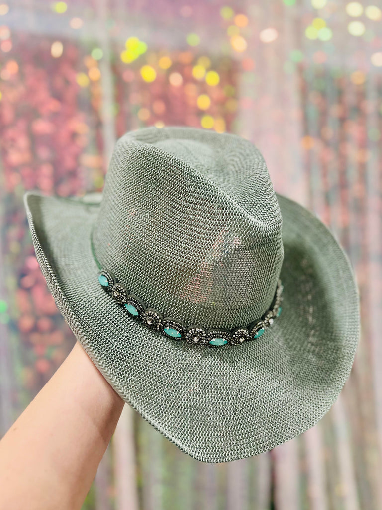 Dazzling Cowgirl Hat in Sage