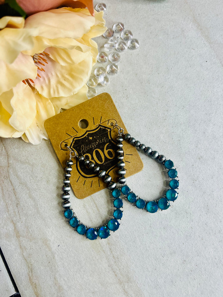 Navajo Dangle Earrings in Turquoise