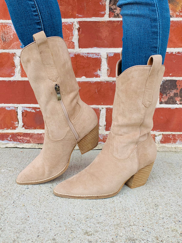 Taupe Dancing Dream Cowgirl Inspired Boots