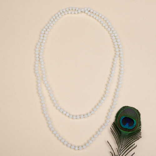 White Crystal Beaded Necklace