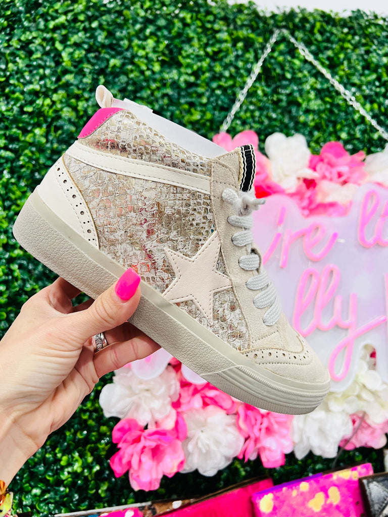 Glisten Up Girl Star Tennis Shoe ~Pink~