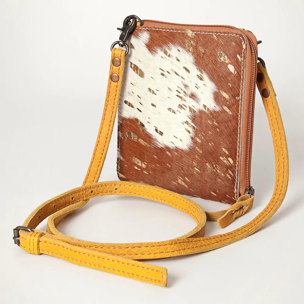 ~TAN~ Dance With Me Cattle Hide & Leather Crossbody