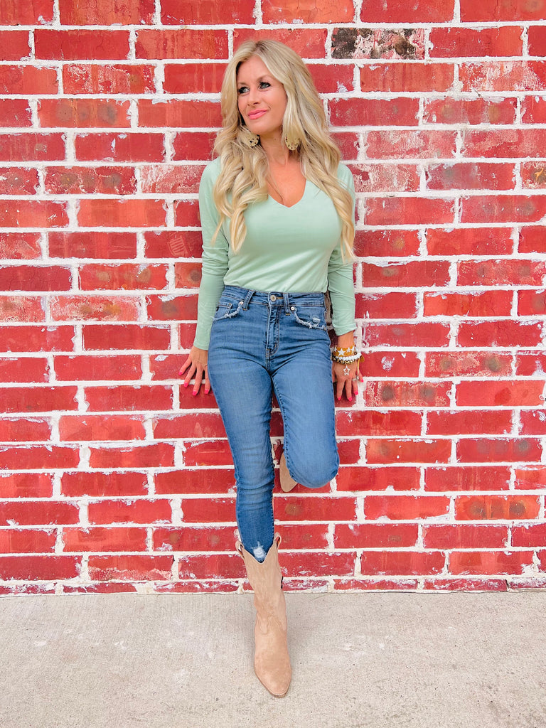 A Basic Necessity Long-Sleeved Top-SAGE