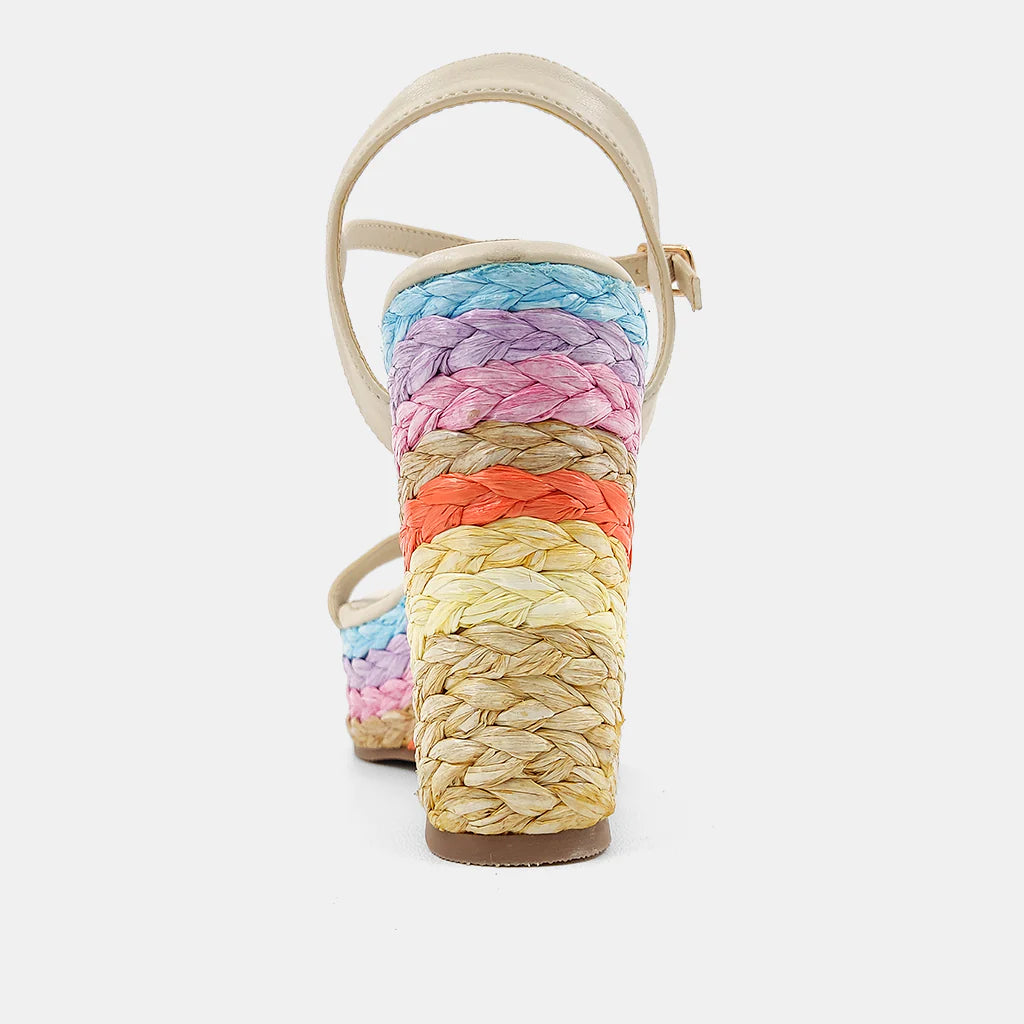 Spring Pastel Woven Wedge