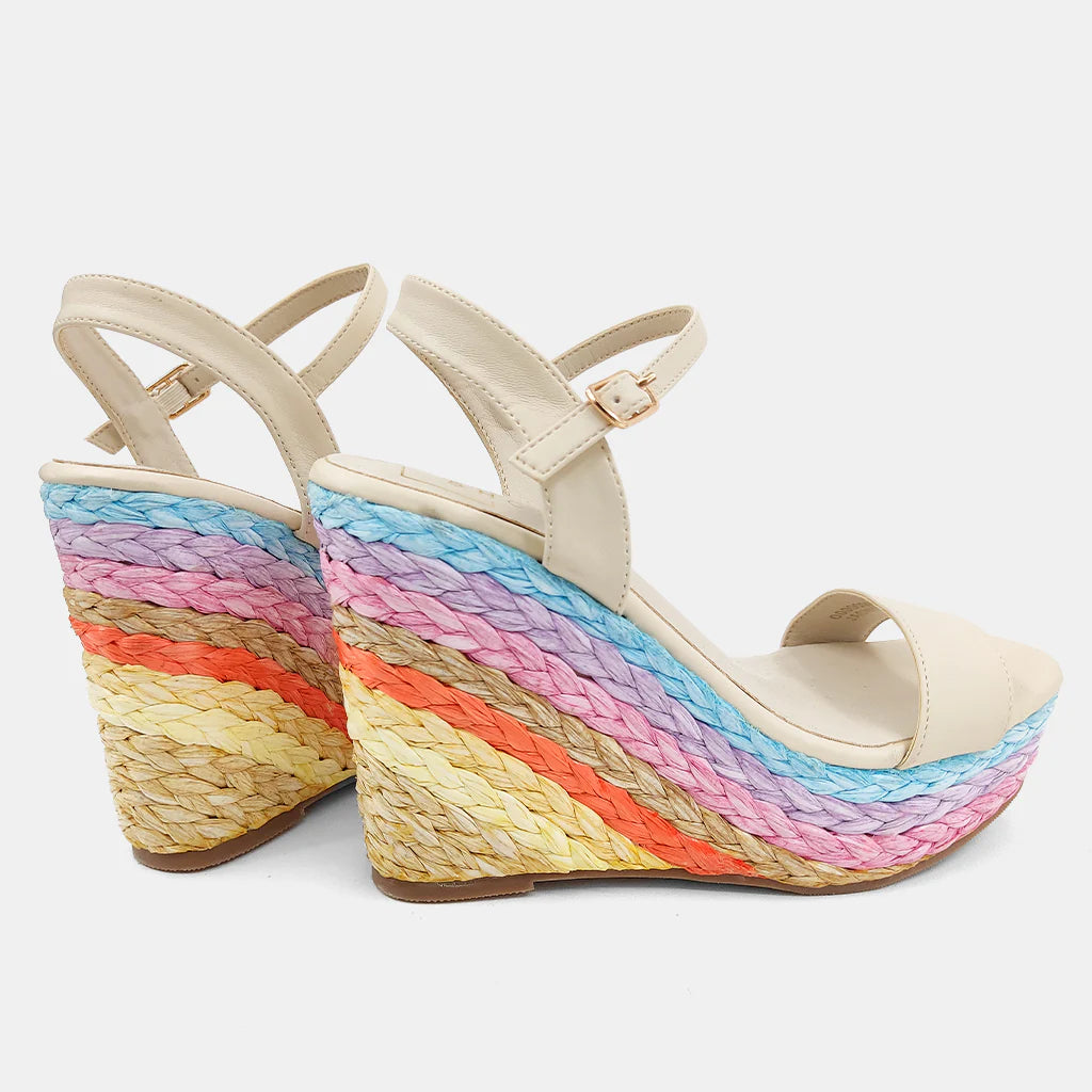 Spring Pastel Woven Wedge