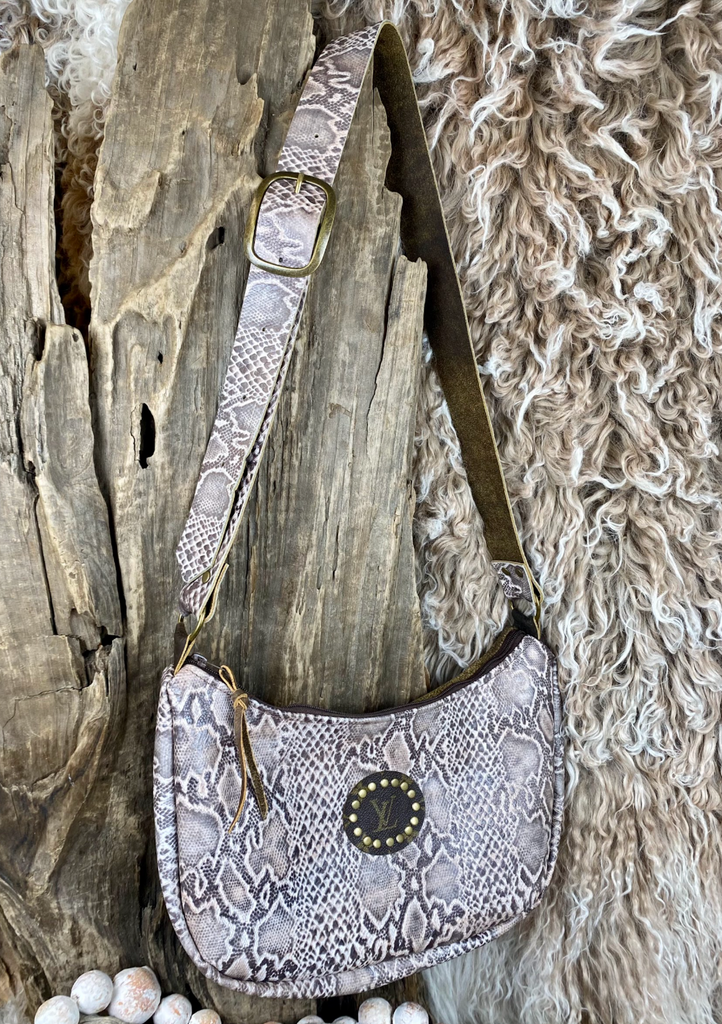 Taupe Viper Leather Roxie Purse