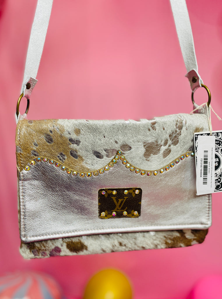 Keep It Gypsy Louis Vuitton Maxine Crossbody Purse - Upcycled Silver Leopard