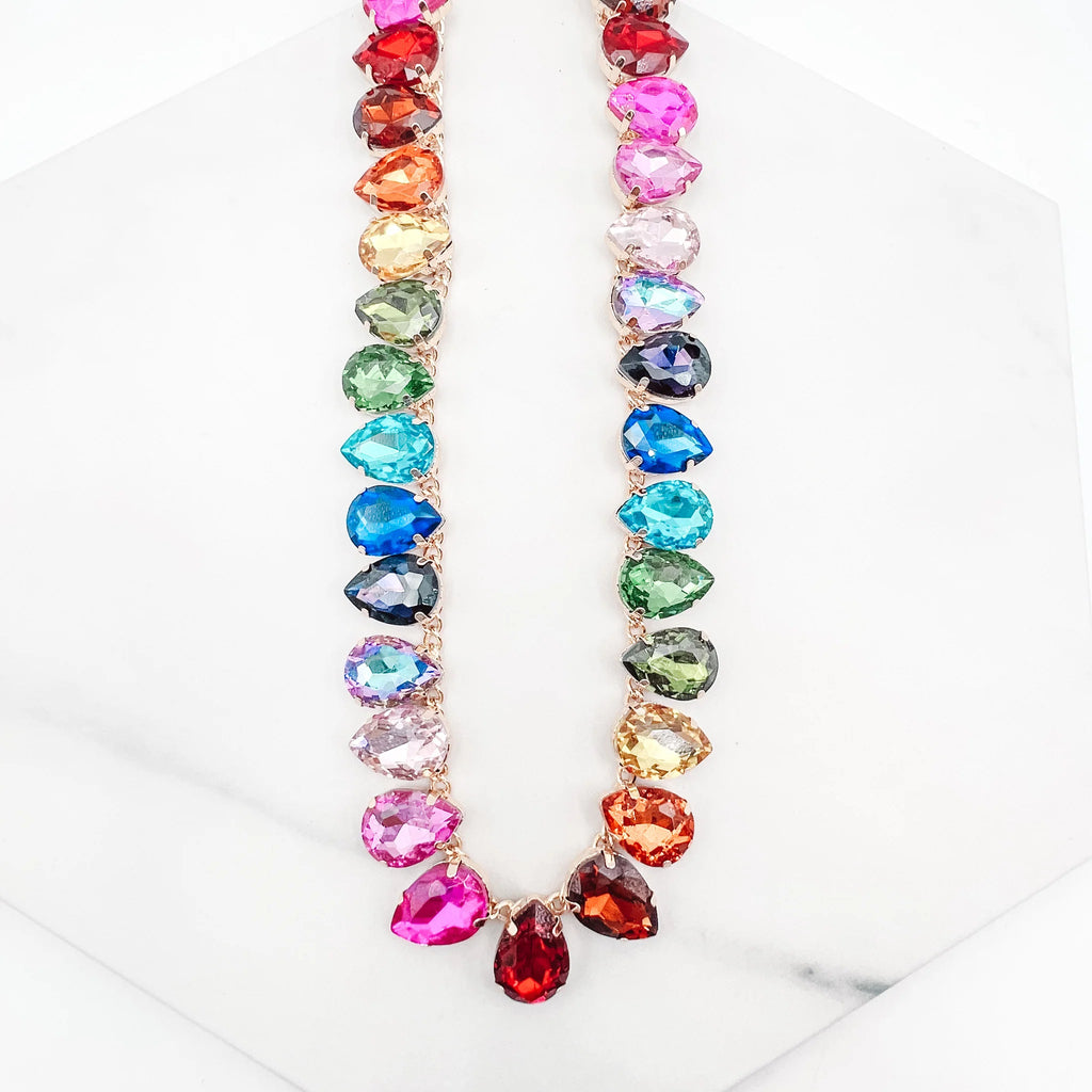 Multi Teardrop Crystal Radiance Necklace