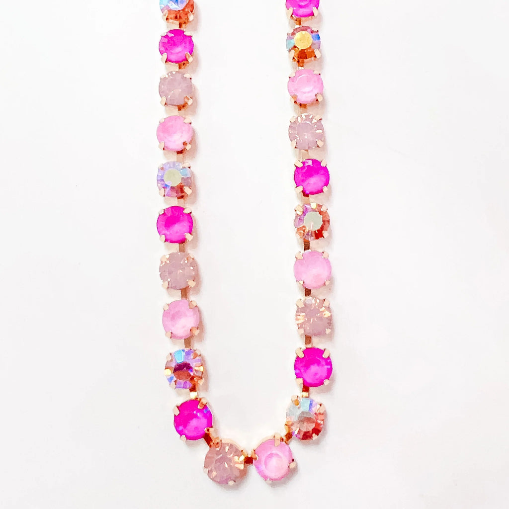 Myra Fuchsia Crystal Necklace