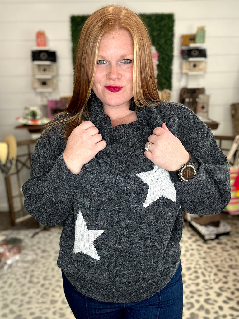 When Stars Align Sweater - Charcoal