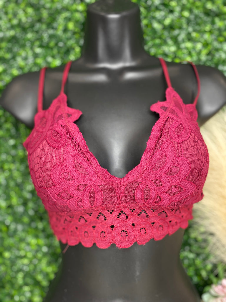 Wine- Laced Double Strap Bralette