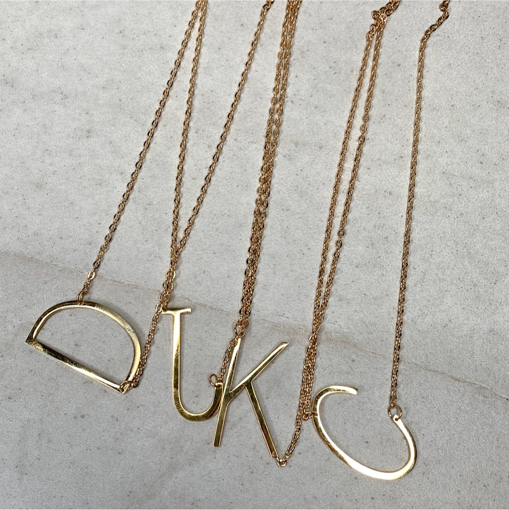 Golden Initial Chic Chain Necklace