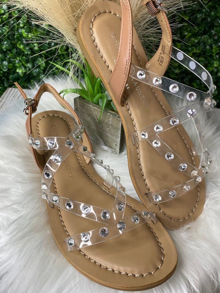 Candi Nude/Clear Crystal Sandals