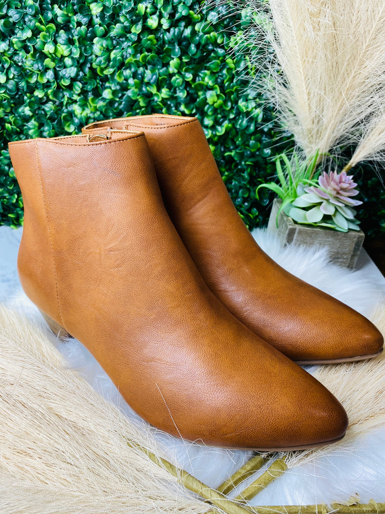 Abrie Cognac Smooth Booties