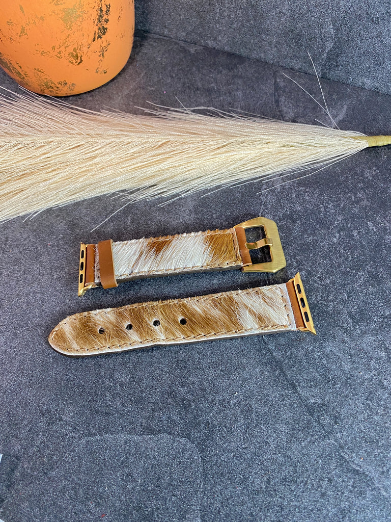 Brown Cattle Hide Watch Band - 38/41MM