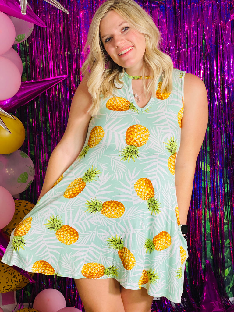 Down By The Water Pineapple Day Dress/Cover Up