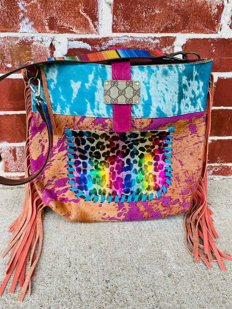 Taste Of The Rainbow Leather Roxie Handbag