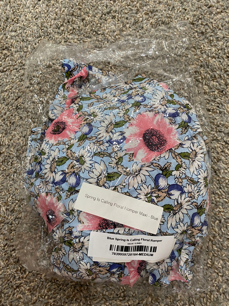 Blue Spring Is Calling Floral Romper