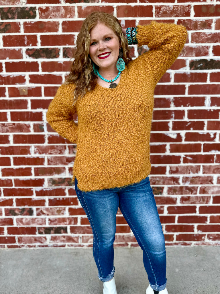 Fall Is Calling Knit Sweater - Mustard