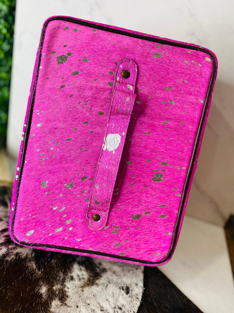 Blushing Rouge Silver Splatter Makeup/Jewelry Case