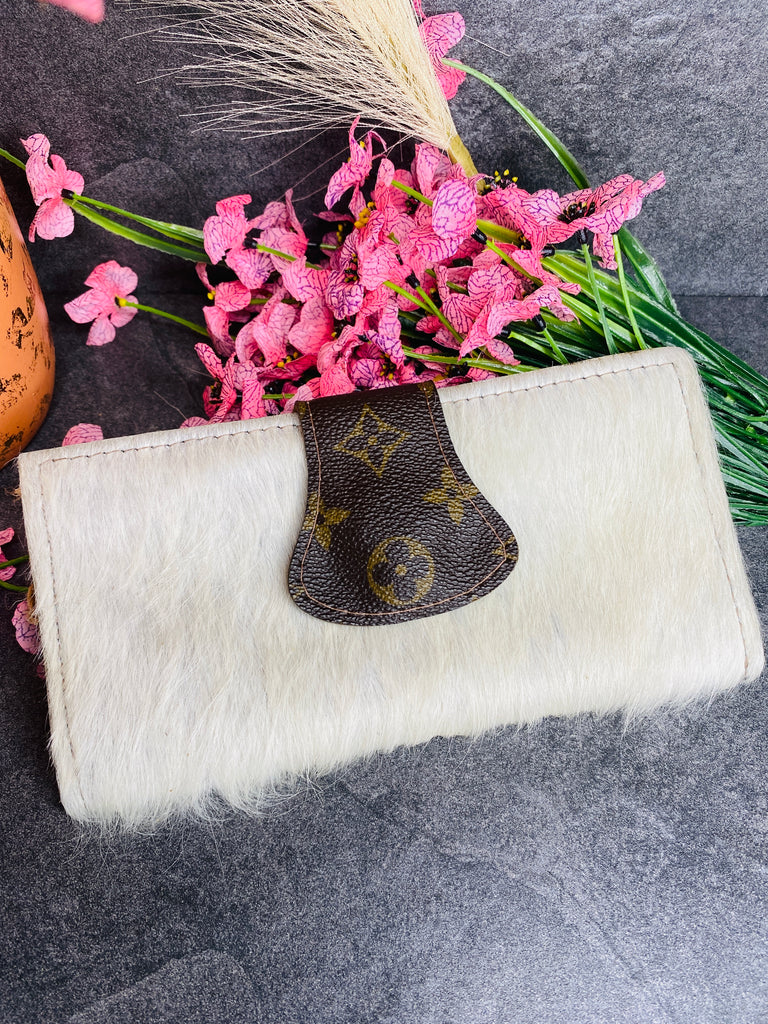 Ivory Furry Hide Small Wallet